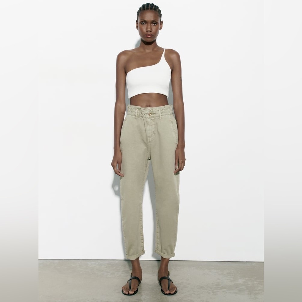 Zara paper bag denim